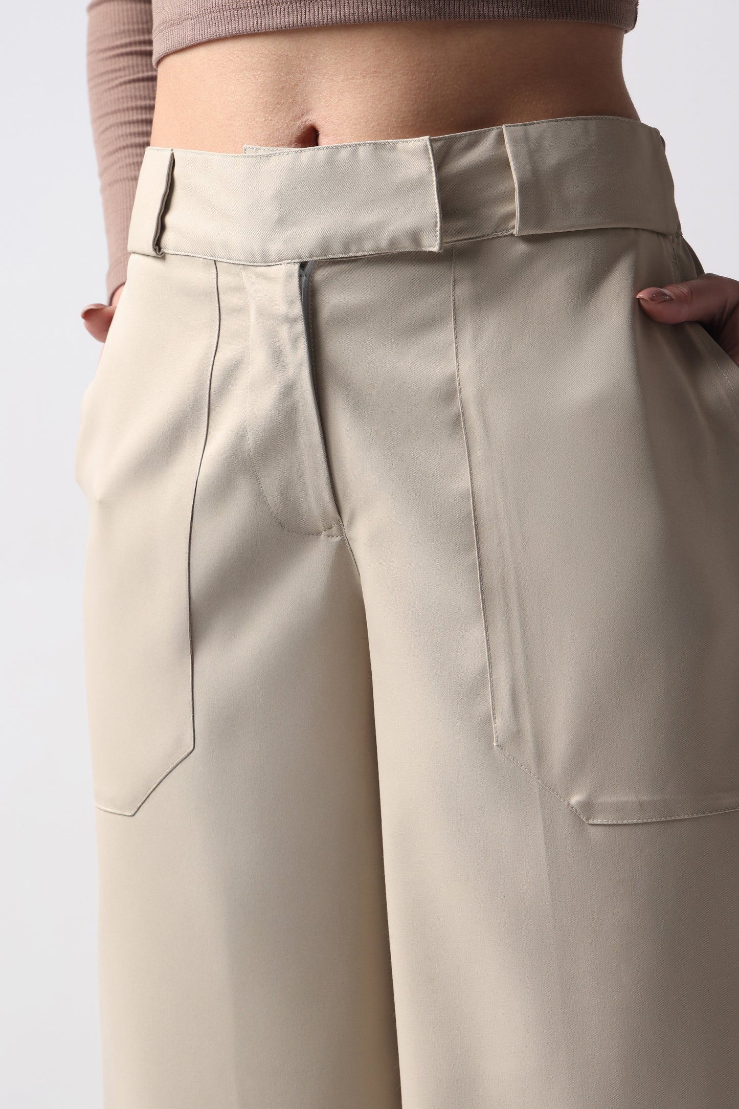 Wide Leg Patch Pocket Pants