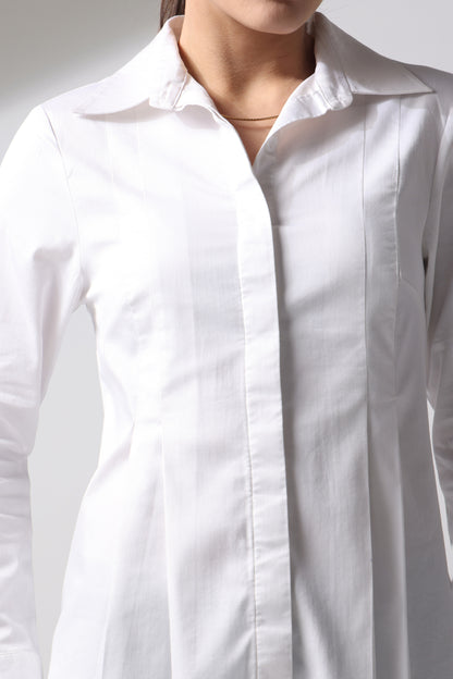 Full Sleeved Front Pleated Fit Shirt