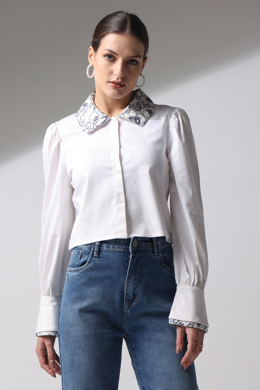 Peter Pan Collar Embroidery Shirt