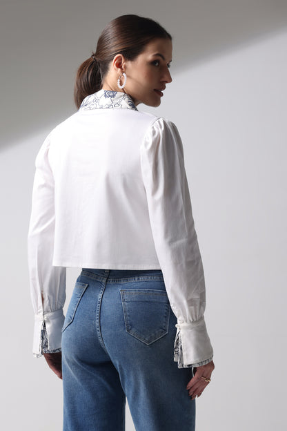 Peter Pan Collar Embroidery Shirt