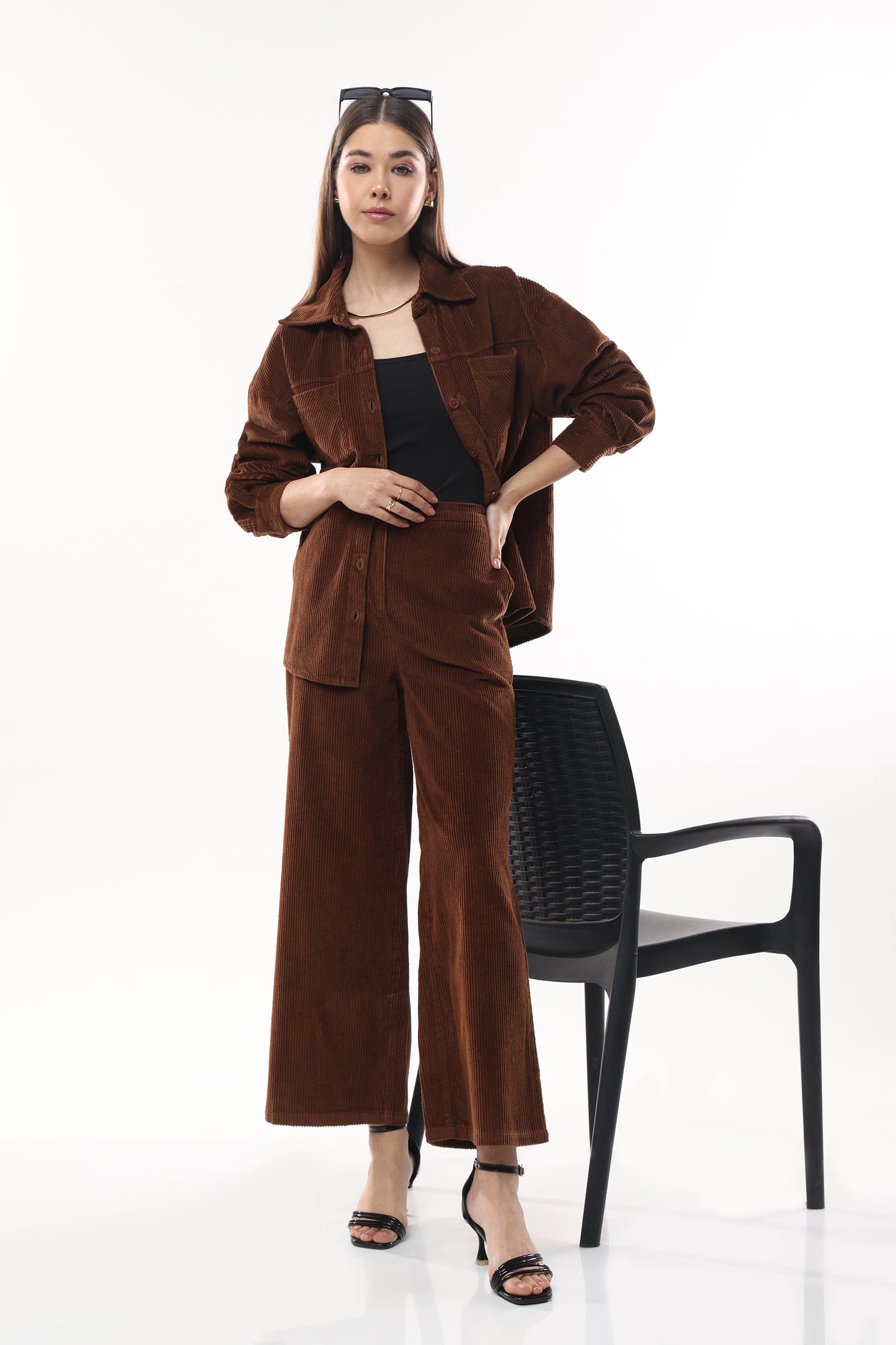 Corduroy Co-ord Set Brown