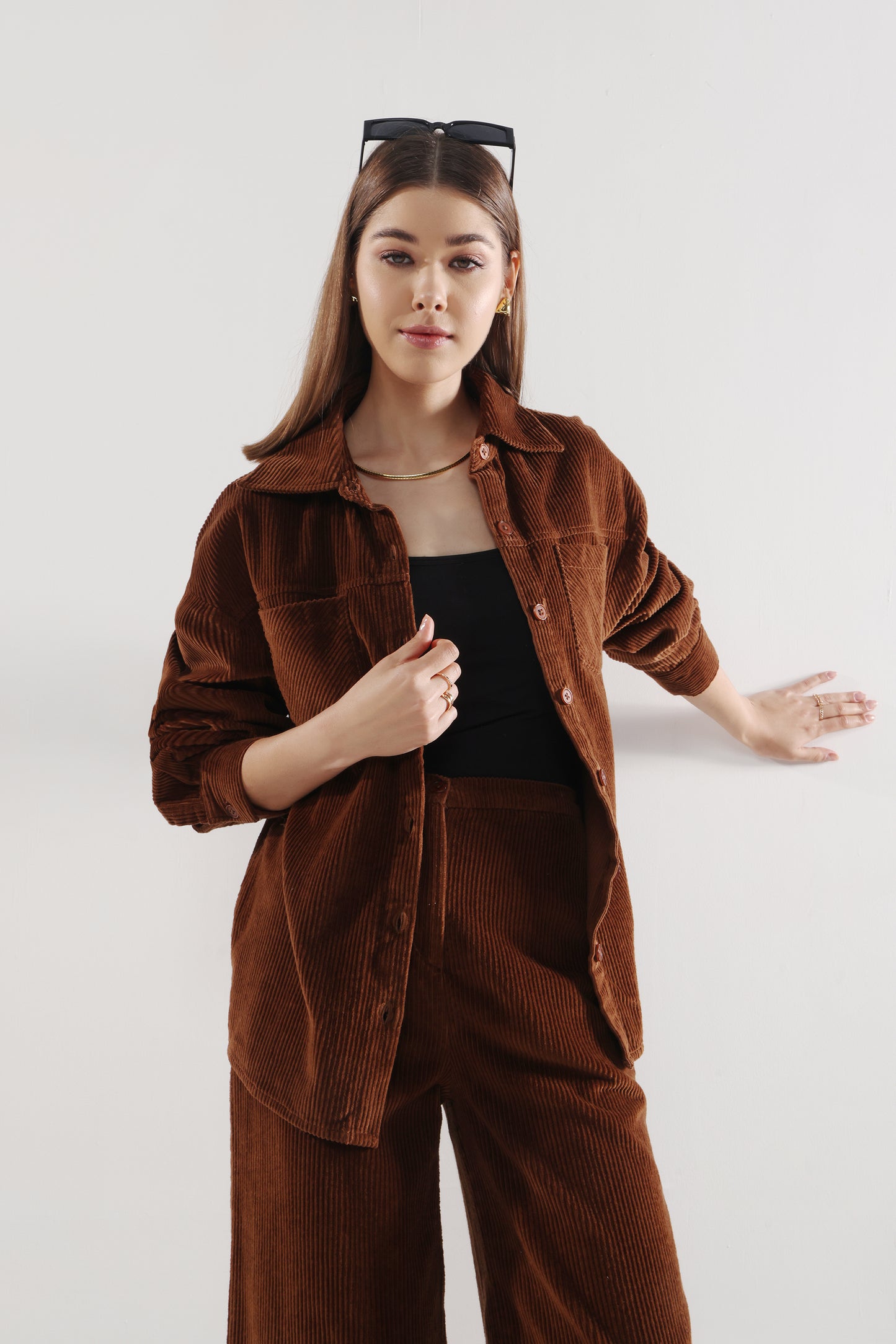 Corduroy Co-ord Set Brown