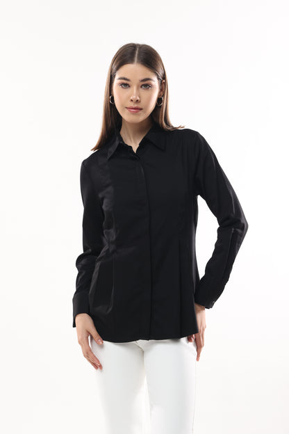 Full Sleeved Front Pleated Fit Shirt