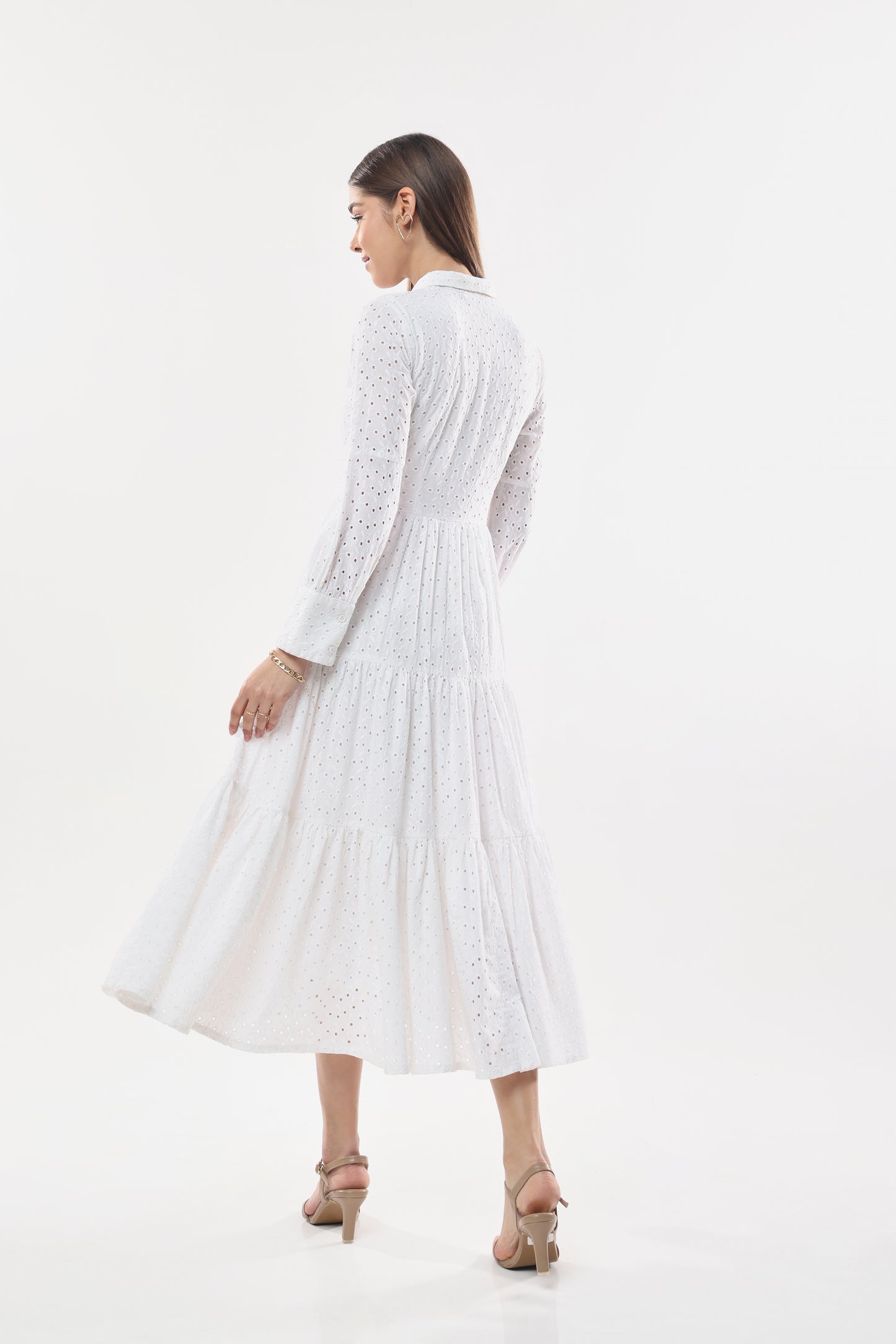 Schiffli Long Dress