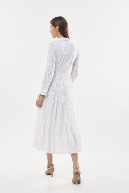 Schiffli Long Dress