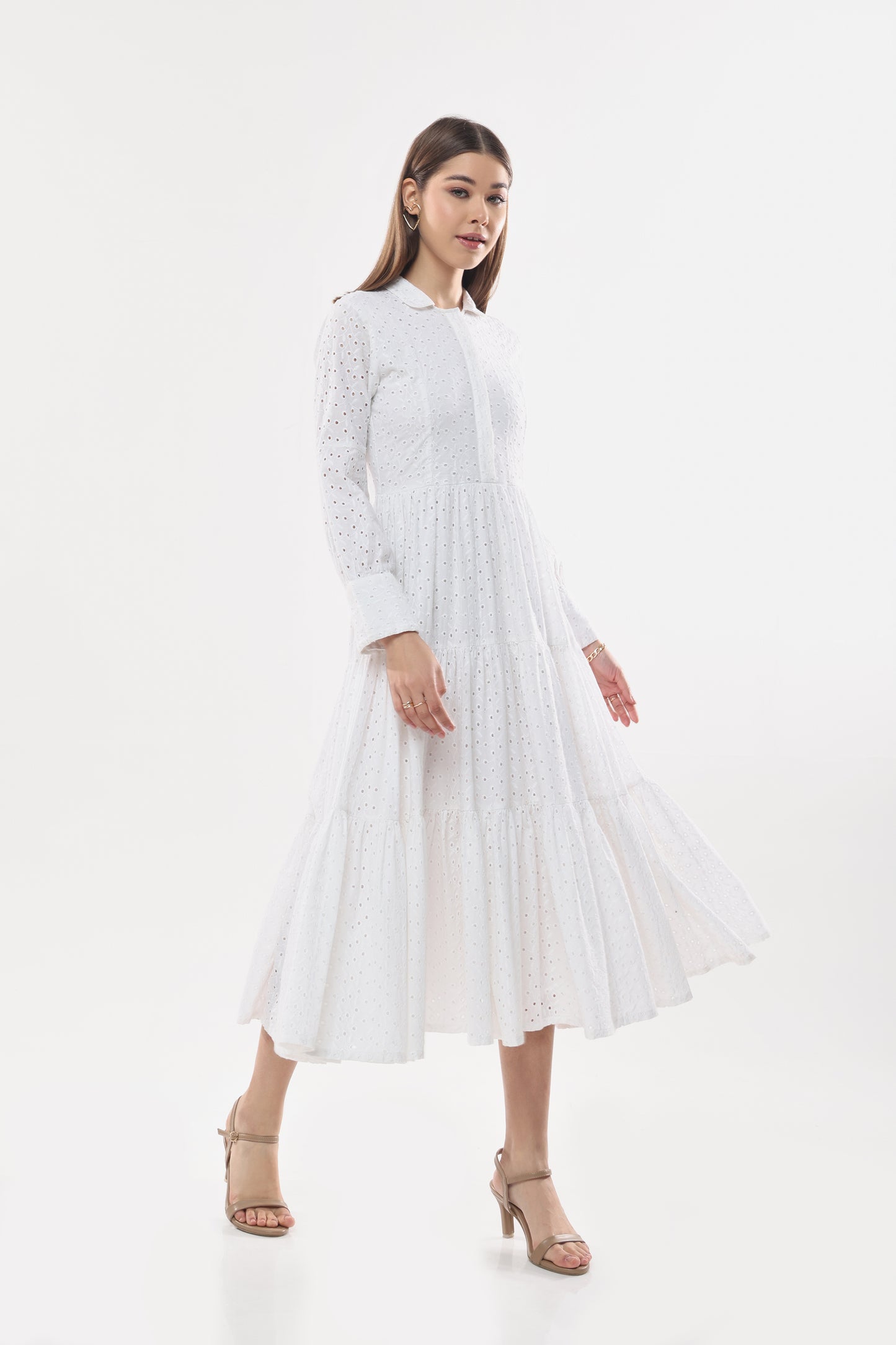 Schiffli Long Dress