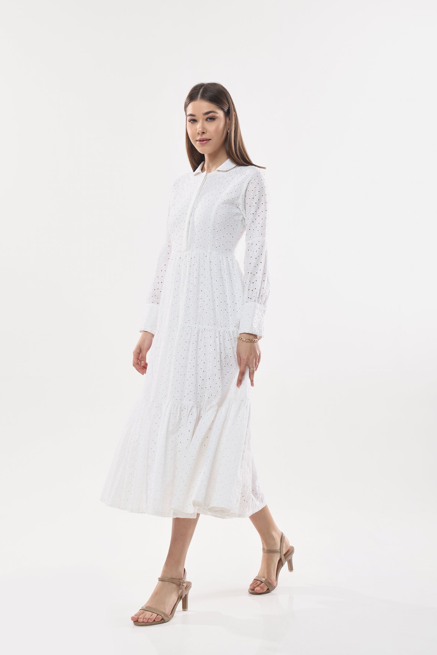 Schiffli Long Dress